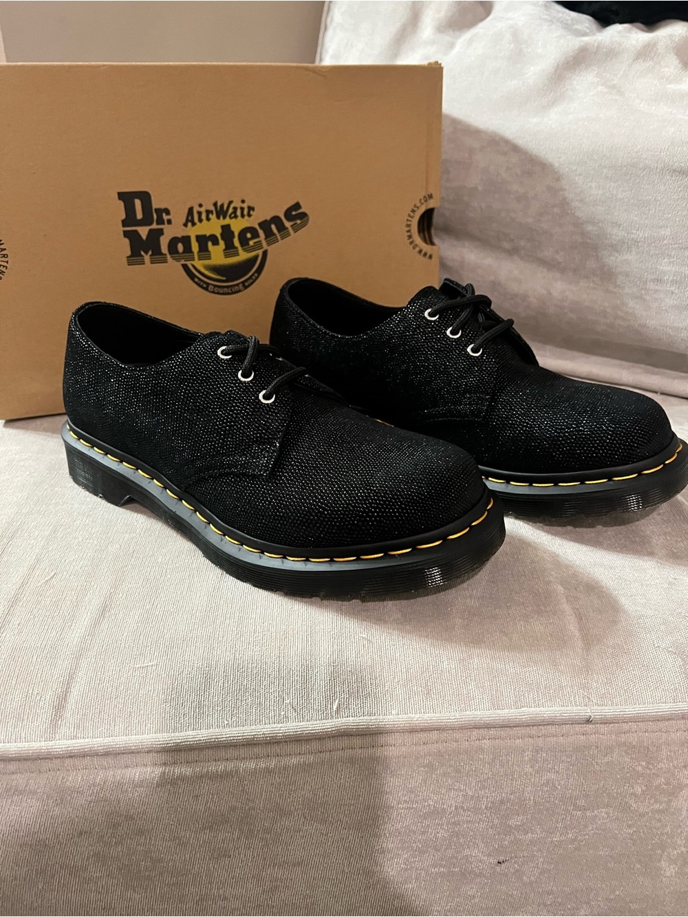 Dr. Martens Black Glitter Shoes